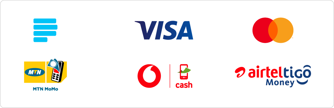 Opciones de pago de Paystack